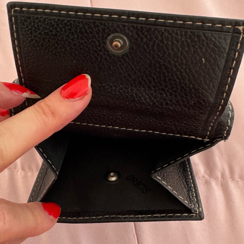 Bric's men’s Black genuine Leather bifold wallet, size 7x4 Made in Italy preppy - Picture 10 of 13